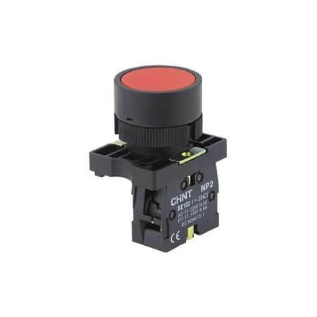 CHINT-574089 YAYLI BUTON 220/380 V AC 1NK KIRMIZI - 1