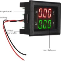 Çift Led 0-28 İnç Ekran DC0-100V 10A Gerilim Ve Akım Testi Dijital Enstrüman Dijital Metre Paneli Amplifikatör Kırmızı Yeşil 10A - 3