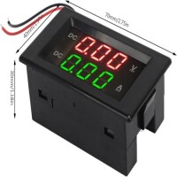 Çift Led 0-28 İnç Ekran DC0-100V 10A Gerilim Ve Akım Testi Dijital Enstrüman Dijital Metre Paneli Amplifikatör Kırmızı Yeşil 10A - 4