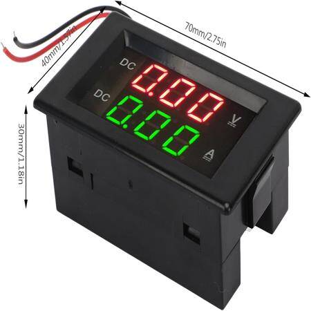 Çift Led 0-28 İnç Ekran DC0-100V 10A Gerilim Ve Akım Testi Dijital Enstrüman Dijital Metre Paneli Amplifikatör Kırmızı Yeşil 10A - 4