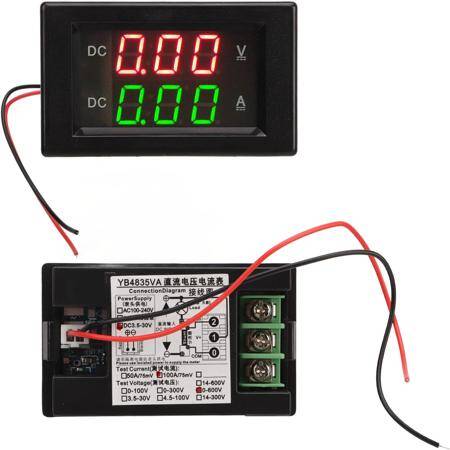 Çift Led 0-28 İnç Ekran DC0-100V 10A Gerilim Ve Akım Testi Dijital Enstrüman Dijital Metre Paneli Amplifikatör Kırmızı Yeşil 10A - 5