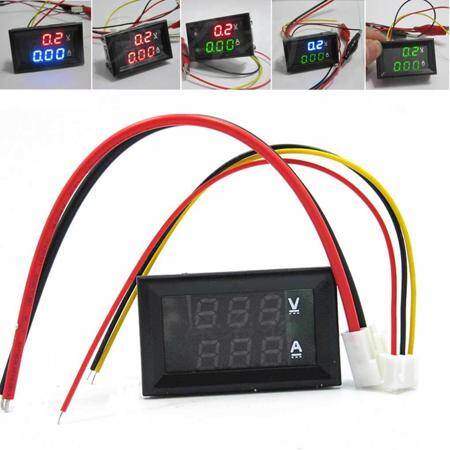 Çift Led 0-28 İnç Ekran DC0-100V 10A Gerilim Ve Akım Testi Dijital Enstrüman Dijital Metre Paneli Amplifikatör Mavi Yeşil 10A - 2