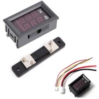 Çift Led 0-28 İnç Ekran DC0-100V 50A Gerilim Ve Akım Testi Dijital Enstrüman Dijital Metre Paneli Amplifikatör Mavi LED 50A Şant - 3