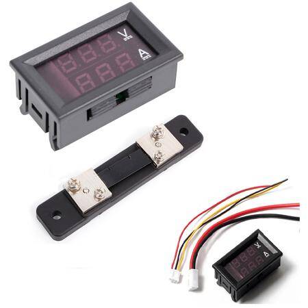 Çift Led 0-28 İnç Ekran DC0-100V 50A Gerilim Ve Akım Testi Dijital Enstrüman Dijital Metre Paneli Amplifikatör Mavi LED 50A Şant - 3