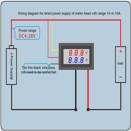 Çift Led 0-28 İnç Ekran DC0-100V Gerilim Ve Akım Testi Dijital Enstrüman Dijital Metre Paneli Amplifikatör Kırmızı Mavi 10A - 5