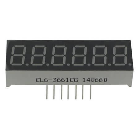 CL6-3661CG LED DISPLAY 7 SEGMENT 6DIGIT - 1
