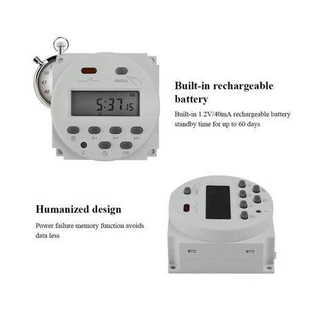 CN101A 24V LCD Digital Timer Programmable Time Switch inside Battery - 4