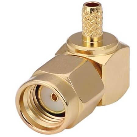 CONREVSMA012-G CONN RPSMA PLUG R/A 50OHM SOLDER - 1
