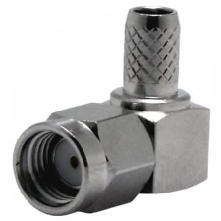 CONREVSMA012-R58 CONN RPSMA PLUG R/A 50OHM SOLDER - 1