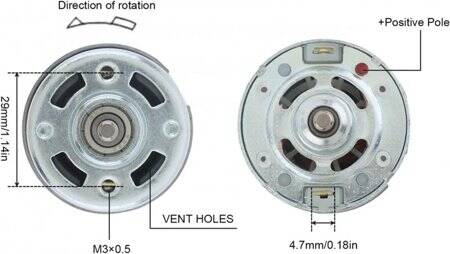 D Şaft 775 12V 3000RPM Yüksek Hızlı Yüksek Torklu DC Motor Çift Şaftlı - 3