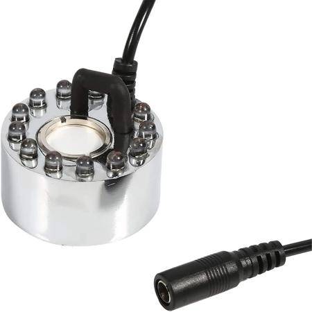 DC 24V 16mm 12 LED Alaşımlı Hava Nemlendirici Mist Maker Nebulizatör 46mmx38mm EU Fişli - 3