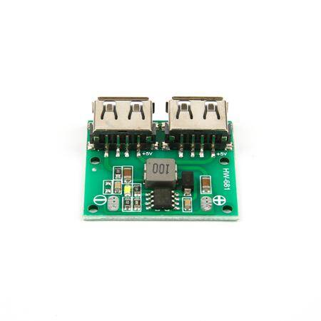 DC-DC Araba Şarj Voltaj Sabitleyici Modülü - Çift USB Çıkışlı - 12