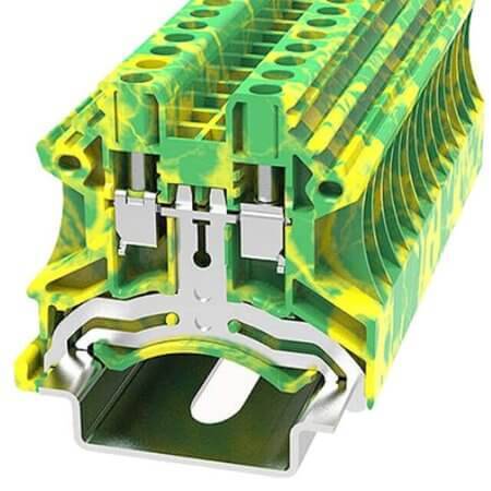 DC2.5-PE-01P-1C-00AH DIN RAIL T.B.5.1MM SCREW GREEN-YELLOW - 1