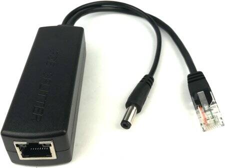 DC5.5x2.1mm 100M PoE Splitter 48V To 5V 2.4A - 1