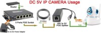 DC5.5x2.1mm 100M PoE Splitter 48V To 5V 2.4A - 3