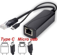 DC5.5x2.1mm 100M PoE Splitter 48V To 5V 3A - 4