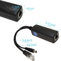 DC5.5x2.1mm Gigabit PoE Splitter 48V To 12V 1A - 3
