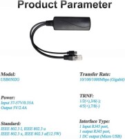 DC5.5x2.1mm Gigabit PoE Splitter 48V To 5V 2.4A - 1