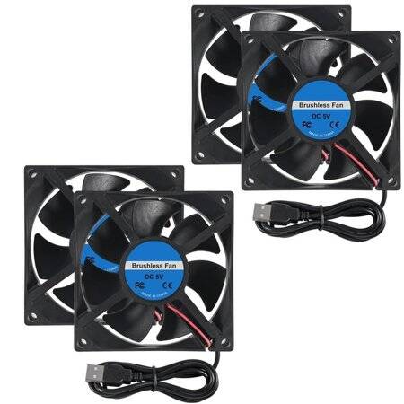 DC5V 0-27A 8025 Double Ball Cooling Fan With XH2-54-2P 30cm Cable Size:80x80x25mm - 1