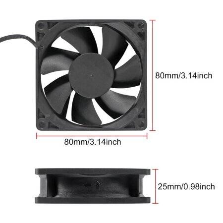 DC5V 0-27A 8025 Oil Containing Cooling Fan With XH2-54-2P 30cm Cable Size:80x80x25mm - 4