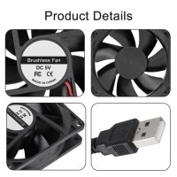 DC5V 0-27A 8025 Oil Containing Cooling Fan With XH2-54-2P 30cm Cable Size:80x80x25mm - 5