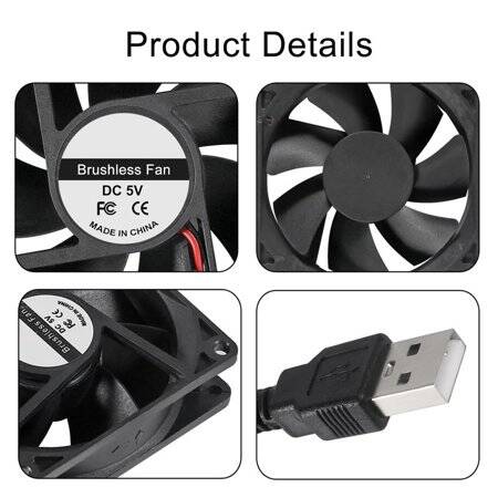 DC5V 0-27A 8025 Oil Containing Cooling Fan With XH2-54-2P 30cm Cable Size:80x80x25mm - 5