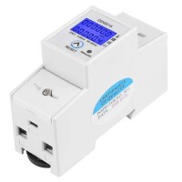 DDS015 5-80A 230V 50Hz Digital LCD Single Phase Energy Meter Watt Meter DIN Rail Mounting Without Battery - 2