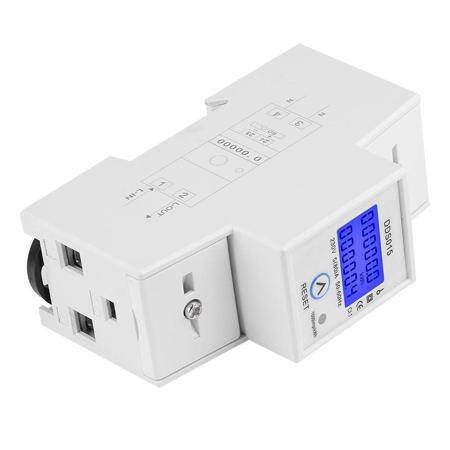 DDS015 5-80A 230V 50Hz Digital LCD Single Phase Energy Meter Watt Meter DIN Rail Mounting Without Battery - 3