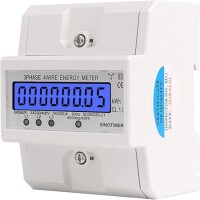 DDS024 3 Phase 4 Wire Electronic Power Consumption Energy Meter 5-80A 380V AC 50Hz LCD Back Light Display - 1