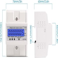 DDS024 3 Phase 4 Wire Electronic Power Consumption Energy Meter 5-80A 380V AC 50Hz LCD Back Light Display - 2