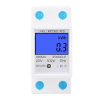 DDS528L 5-32A 230V 50Hz Digital LCD Single Phase Energy Meter Watt Meter DIN Rail Mounting Without Battery - 1