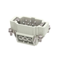 DE-006-M HDC INSERT MALE 16A 6+PE SCREW - 1
