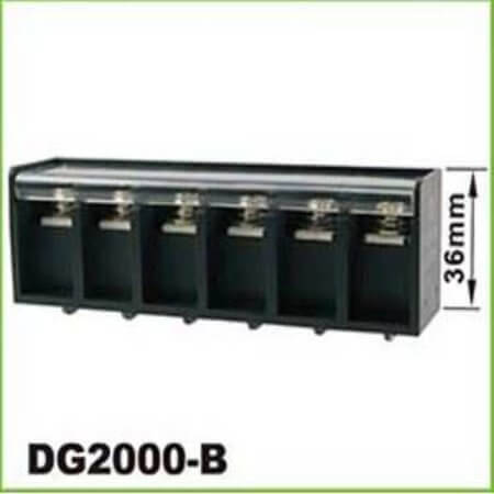 DG2000-B-03P-13-00AH TERM.BLK.14.50MM 3P 180C BARRIER BLOCKS BLACK - 1
