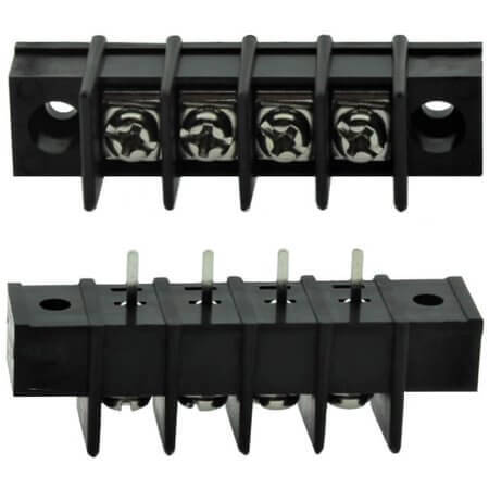 DG25C-A-04P-13-00AH TERM.BLK.7.62MM 4P BARRIER TERMINAL TWO WALL BLACK - 1