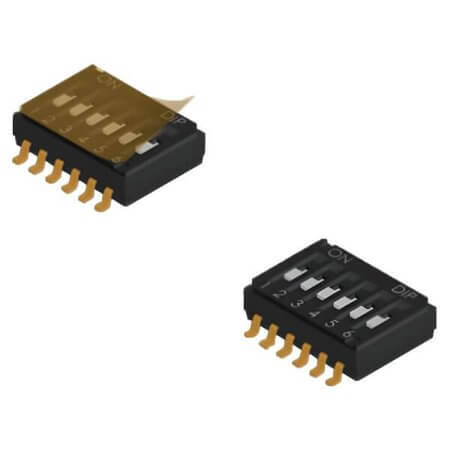 DHA-10TQR SWITCH DIP 10 Pos. SPST 25mA 24VDC SMT V/T - 1