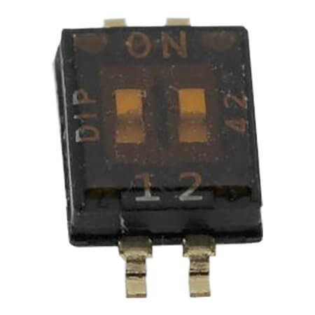DHN-02-T-V SWITCH DIP 2 Pos. SPST 25mA 24VDC SMT V/T - 1