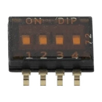 DHN-04F-T-V SWITCH DIP 4 Pos. SPST 25mA 24VDC SMT V/T - 1