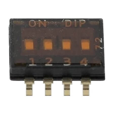 DHN-04F-T-V SWITCH DIP 4 Pos. SPST 25mA 24VDC SMT V/T - 1