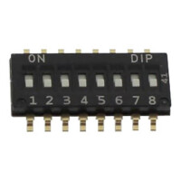 DHN-08F-V SWITCH DIP 8 Pos. SPST 25mA 24VDC SMT V/T - 1