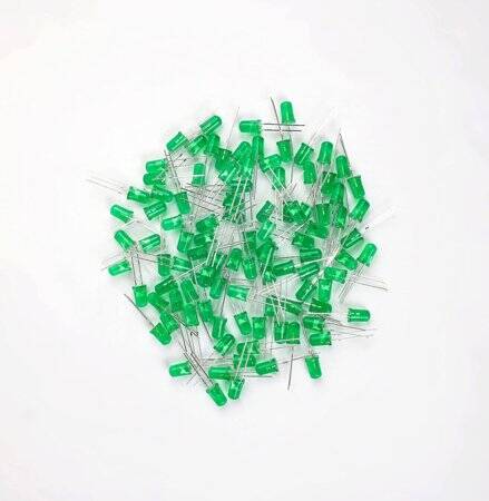Diffused 18mm Leg 234 Rectangular LED Green Use 2V 20mA - 2