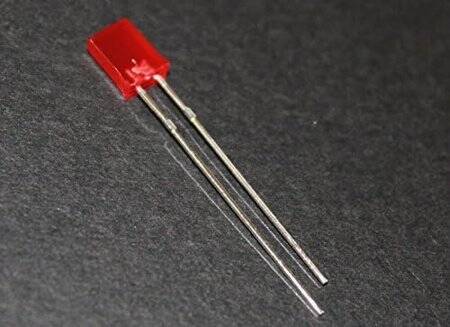 Diffused 18mm Leg 234 Rectangular LED Red Use 2V 20mA - 1