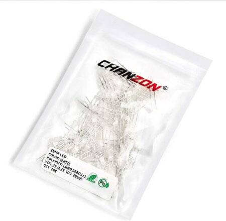 Diffused 18mm Leg 3mm LED Green Use 2V 20mA - 5