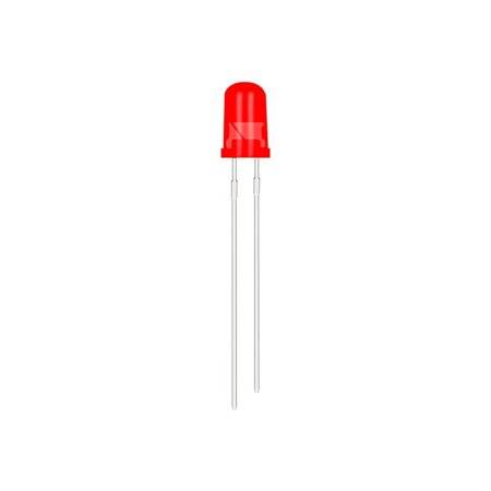 Diffused 18mm Leg 3mm LED Red Use 2V 20mA - 1