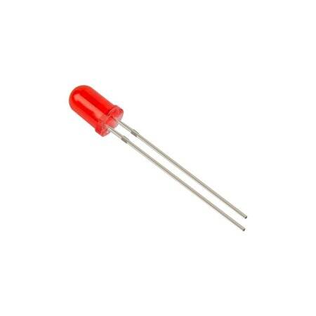 Diffused 18mm Leg 3mm LED Red Use 2V 20mA - 4