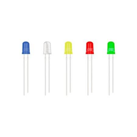 Diffused 18mm Leg 3mm LED Red Use 2V 20mA - 5