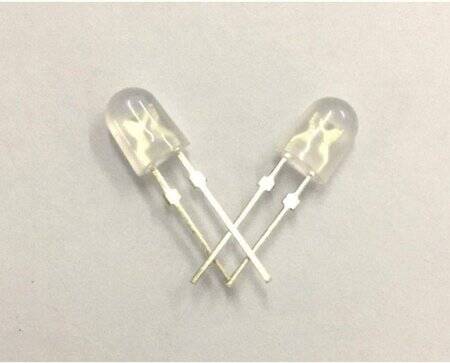 Diffused 18mm Leg 546 Oval LED White Use 3V 20mA - 1