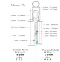 Diffused 18mm Leg 8mm LED Blue Use 3V 20mA - 4
