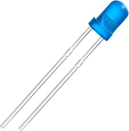 Diffused 28mm Leg 234 Rectangular LED Blue Use 3V 20mA - 4