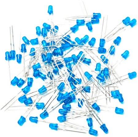 Diffused 28mm Leg 234 Rectangular LED Blue Use 3V 20mA - 5