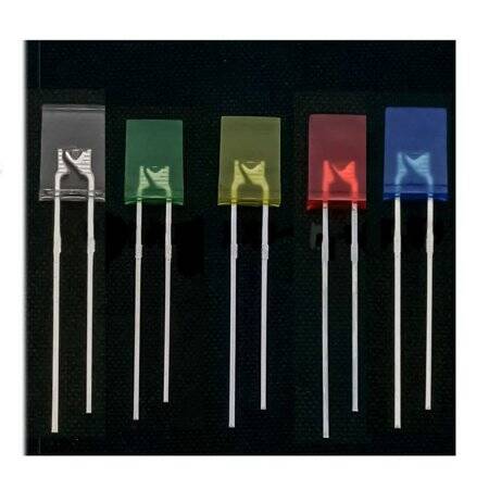 Diffused 28mm Leg 257 Rectangular LED Red Use 2V 20mA - 1